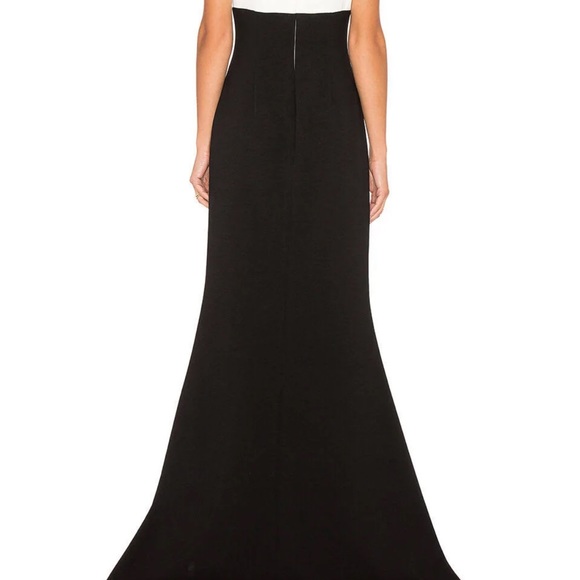 Jill Jill Stuart Dresses 4 Colorblock Plunge Gown Black/Ivory - Picture 3 of 11